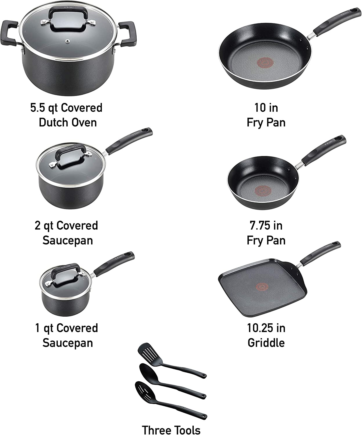 Nonstick Dishwasher Safe Cookware Set, Pots and Pans Set, 12-Piece