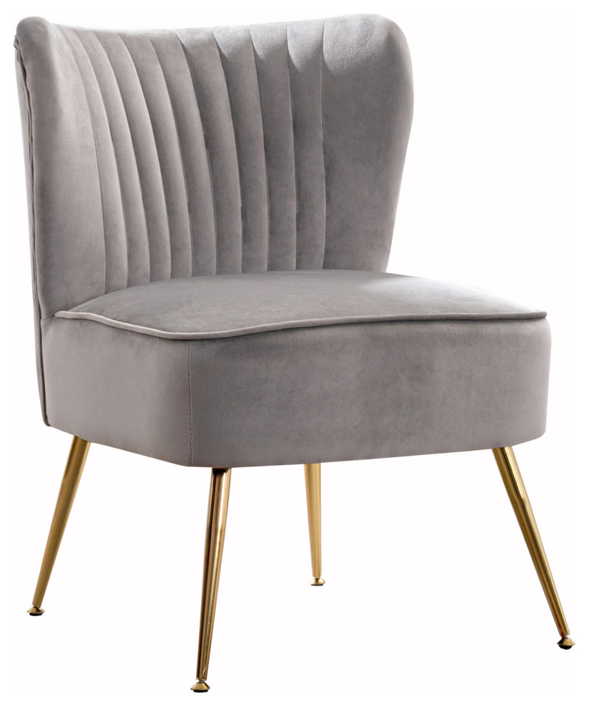 WestinTrends 22 quotTufted Velvet Accent Chair for Dining  Living Room  Bedroom   Midcentury   Dining Chairs   by WestinTrends  Houzz