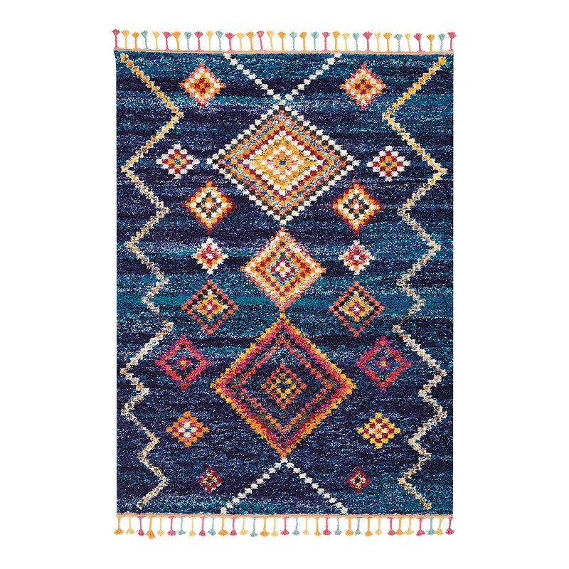 Nourison Moroccan Geometric Tassel Rug