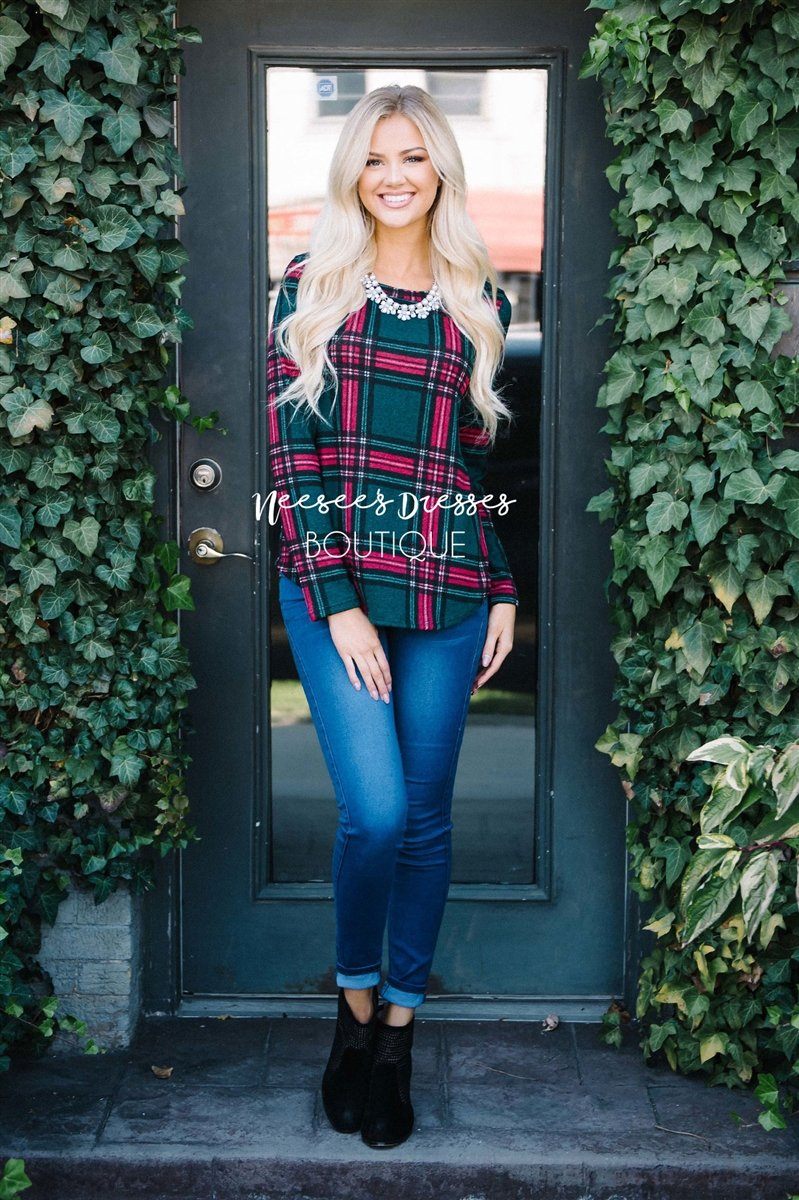 Cozy Plaid Long Sleeve Top