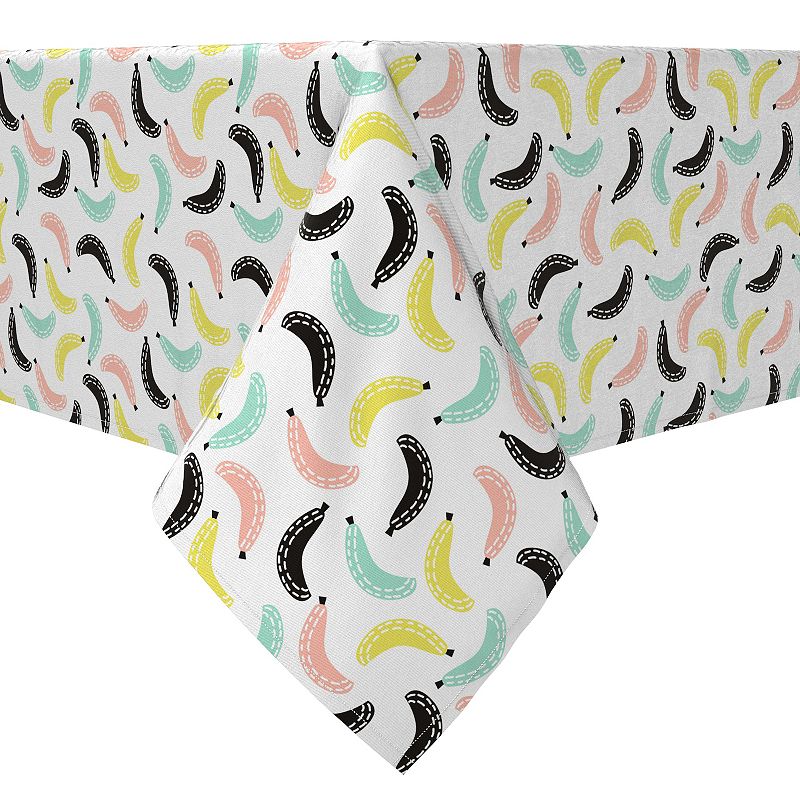 Square Tablecloth， 100% Cotton， 60x60， Colorful Banana Fruit