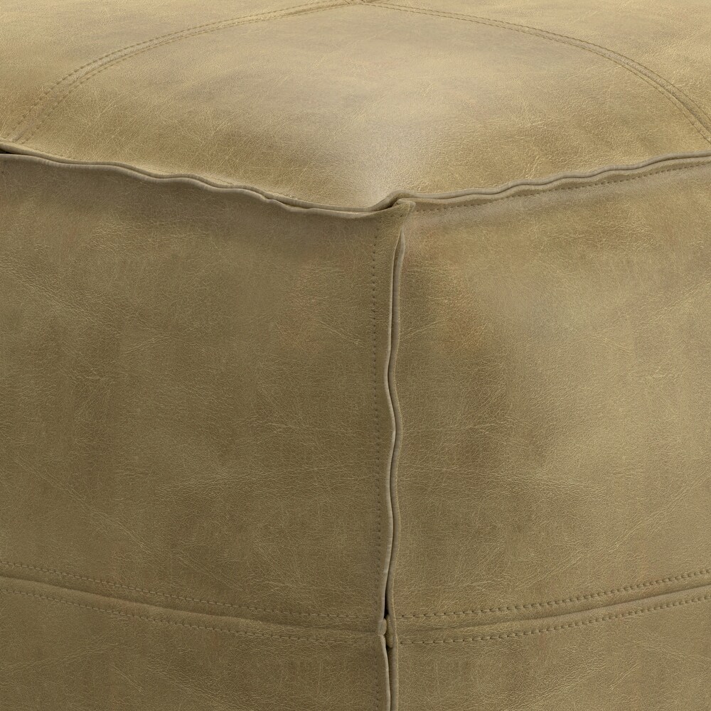 WYNDENHALL Erving Boho Square Pouf in Leather