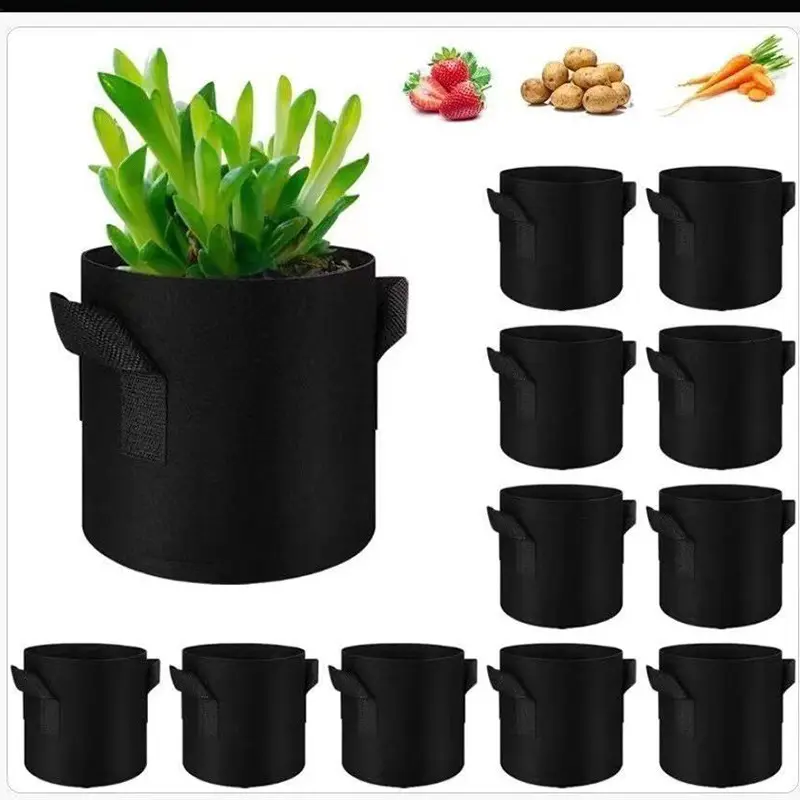 Heavy Duty 7 Gallon Thickened Nonwoven Garden Fabric Plant Felt Mushroom Potato Grow Bags Pots with Strap Handles for Planters