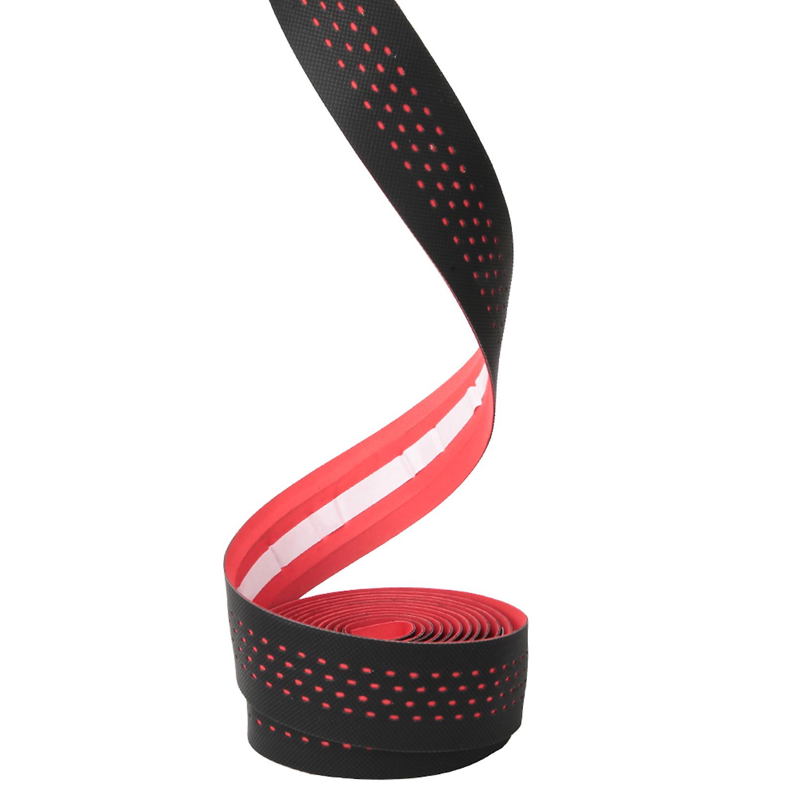 Anti Skid Pu Road Bike Handlebar Tapes Soft Breathable Mountain Bicycle Handle Bar Wrap(red)