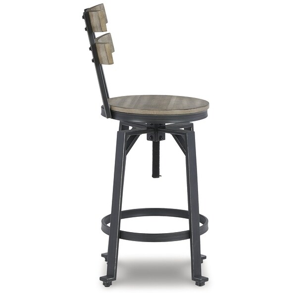 Signature Design by Ashley Lesterton Adjustable Height Swivel Barstool (Set of 2)