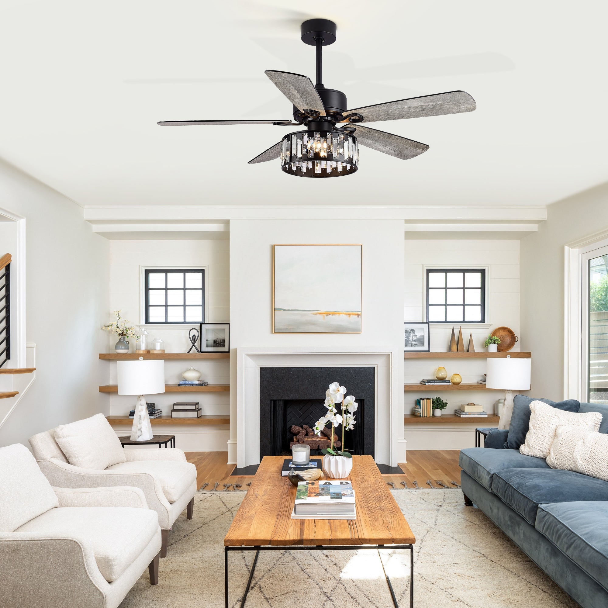 52-In Black Farmhouse Indoor Ceiling Fan with Light Remote Shopping - The Best Deals on Ceiling Fans | 40971725