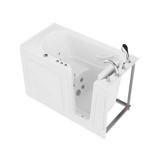 Universal Tubs HD Series 60 in. Right Drain Quick Fill Walk-In Whirlpool Bath Tub with Powered Fast Drain in White HD3060WIRWH