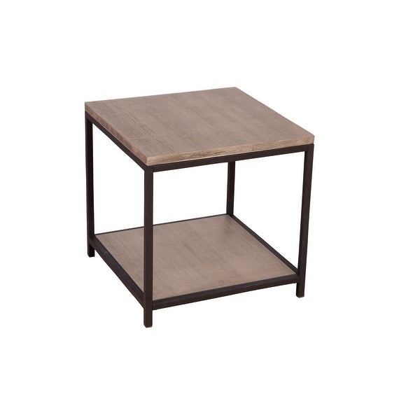 2 Tier Solid Bamboo Steel Frame End Table