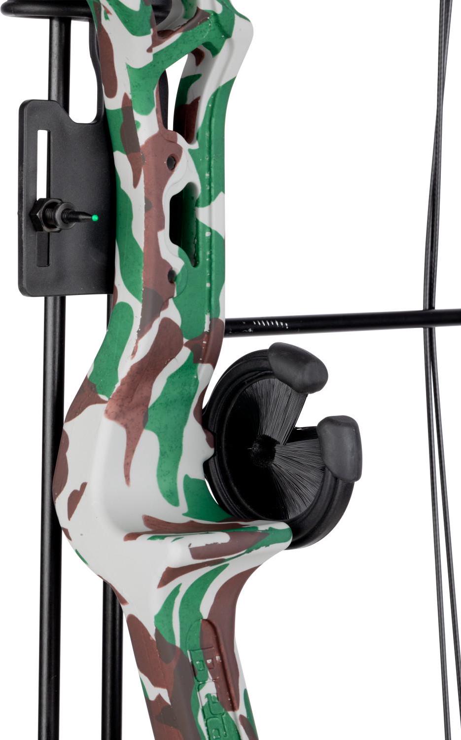 Bear Archery Brave Youth Bow Includes Whisker Biscuit， Arrows， Armguard， and Arrow Quiver Recommended for Ages 8 and Up a  Camo