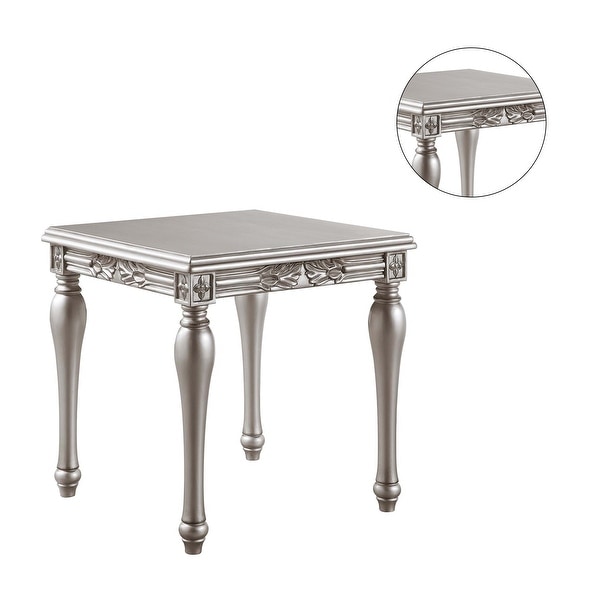 Wood End Table in Platinum