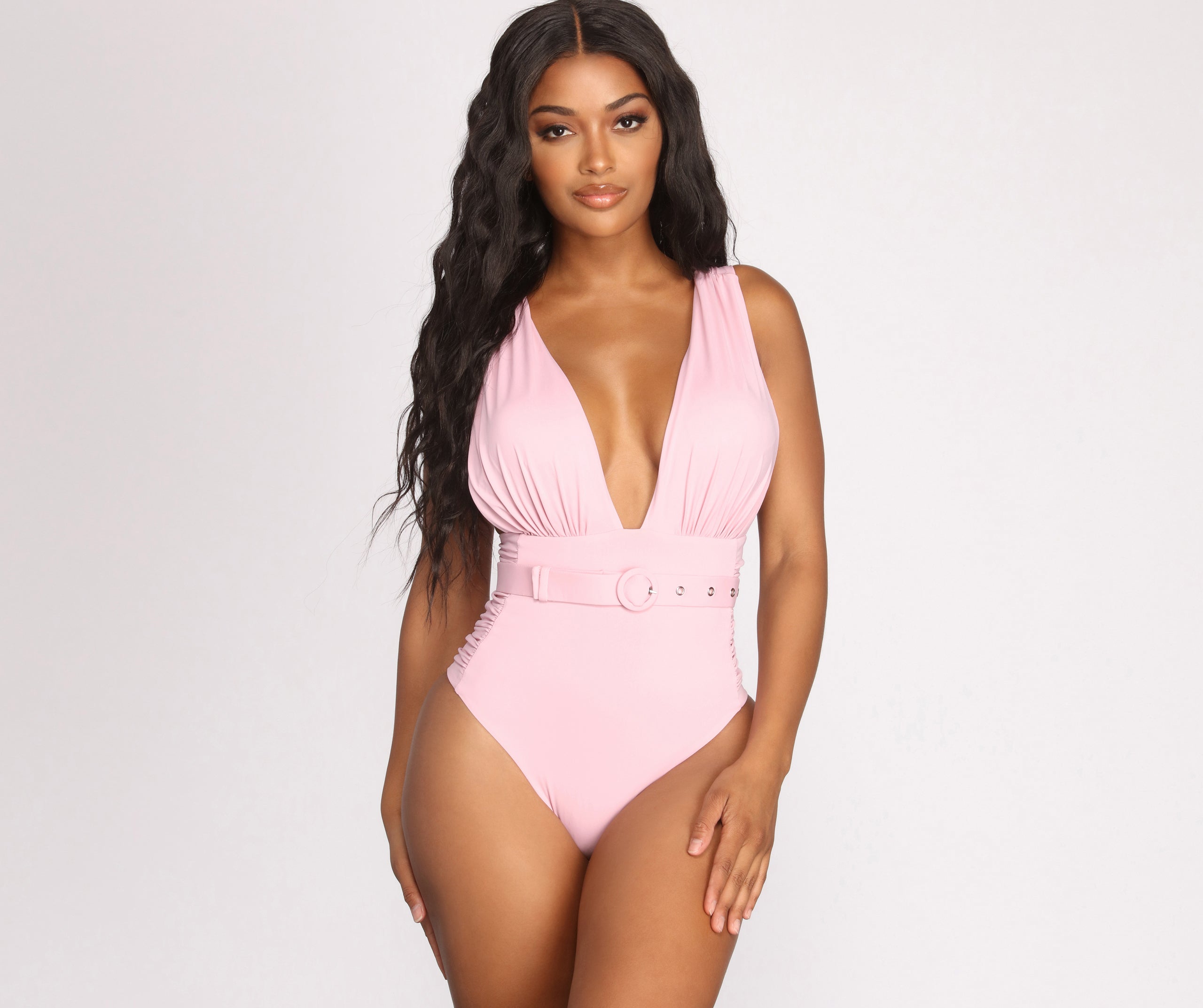 Sun Lovin' Buckle Waist One Piece Swimsuit