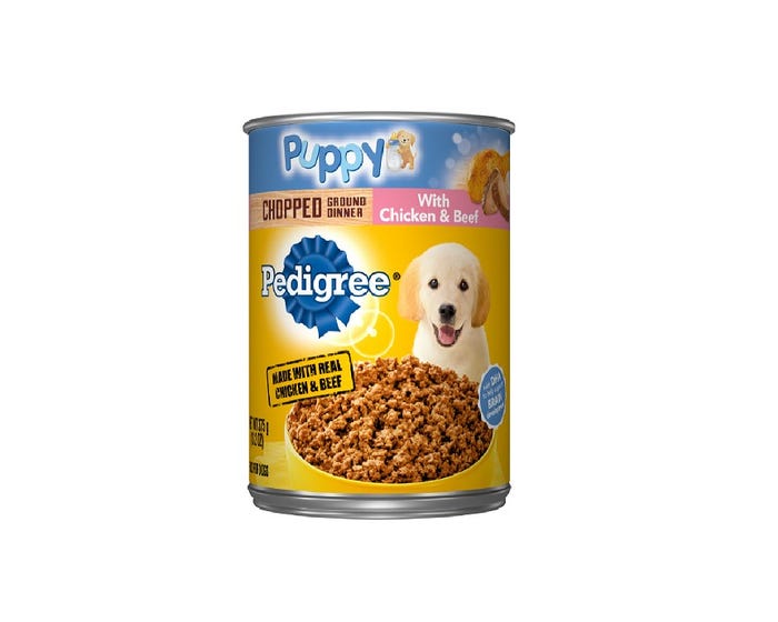 Pedigree® Puppy Food Chopped Ground Dinner with Chicken  Beef， 13.2 oz. Can