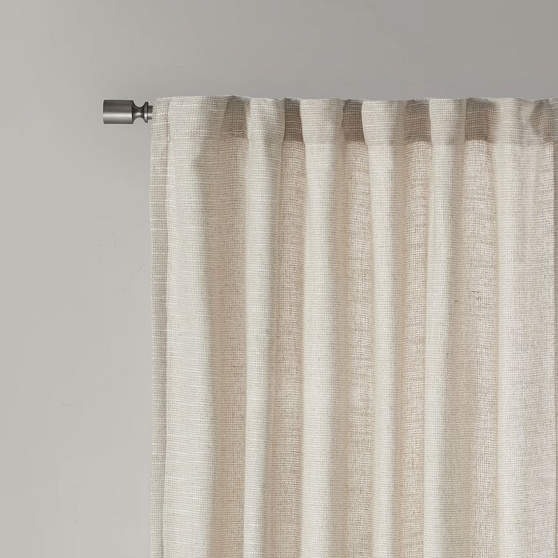 Madison Park 1-panel Barnet Thermal Insulated Faux Linen Light Filtering Rod Pocket and Back Tab Window Curtain