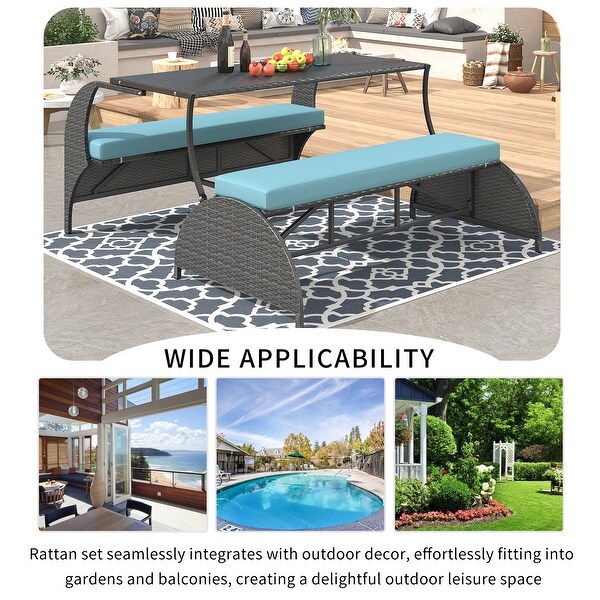 Roomfitters Versatile Outdoor Loveseat Converts to Four Seats and a Table，Durable Design，Ideal for Gardens，Lawns，Patio