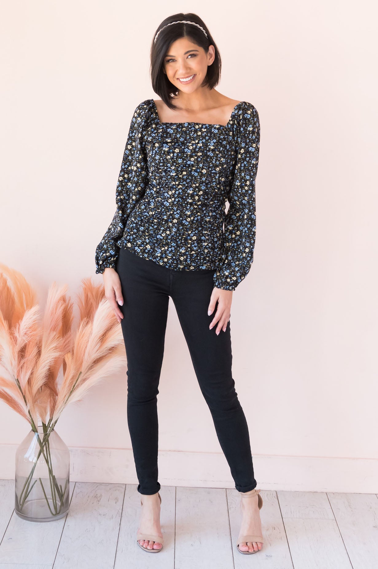 Floral Sensations Modest Ruche Top