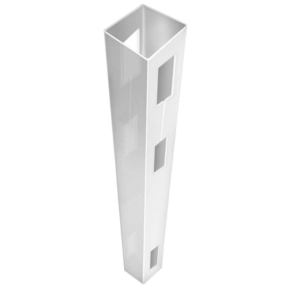 Barrette Outdoor Living 5 in. x 5 in. x 8-12 ft. White Vinyl Fence Line Post 73014376