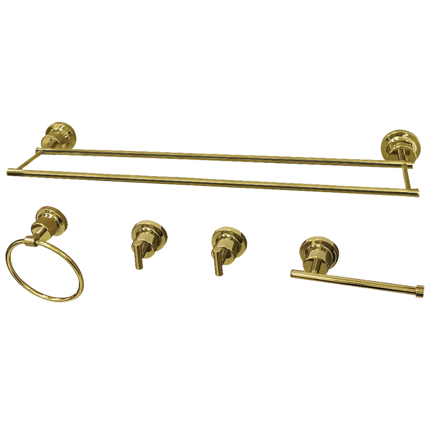 Kingston Brass BAH821330478PB Concord 5Piece Bathroom Accessory Set Polished Brass  Crowdfused