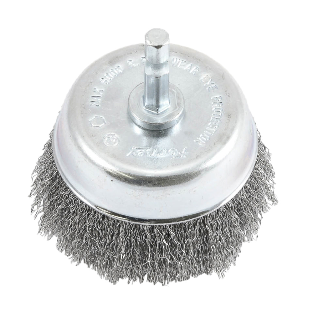 Forney Cup Brush Crimped 3 x .008 x 1/4 Hex Shank ;