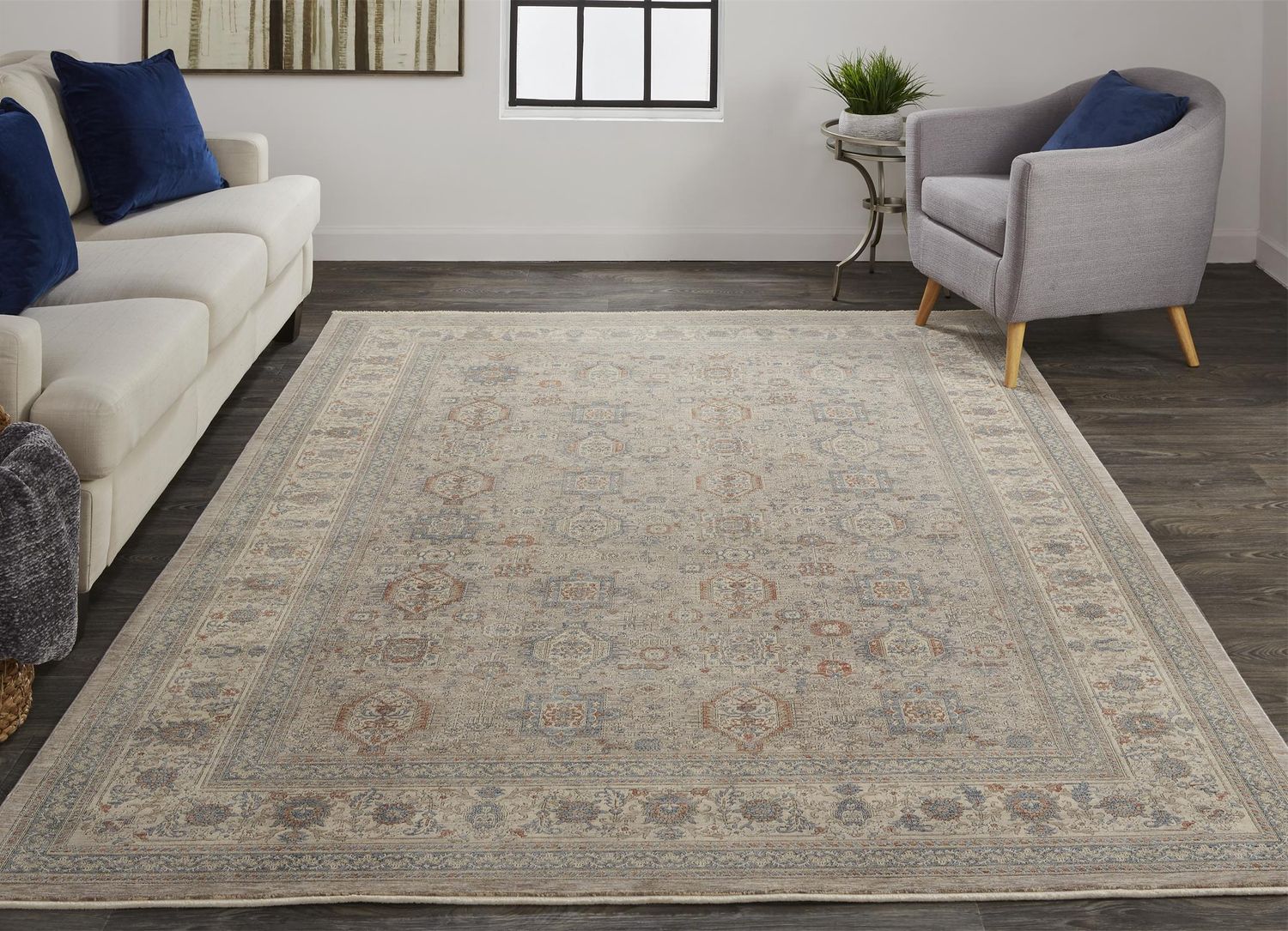 Gilford Gray and Blue Rug by BD Fine