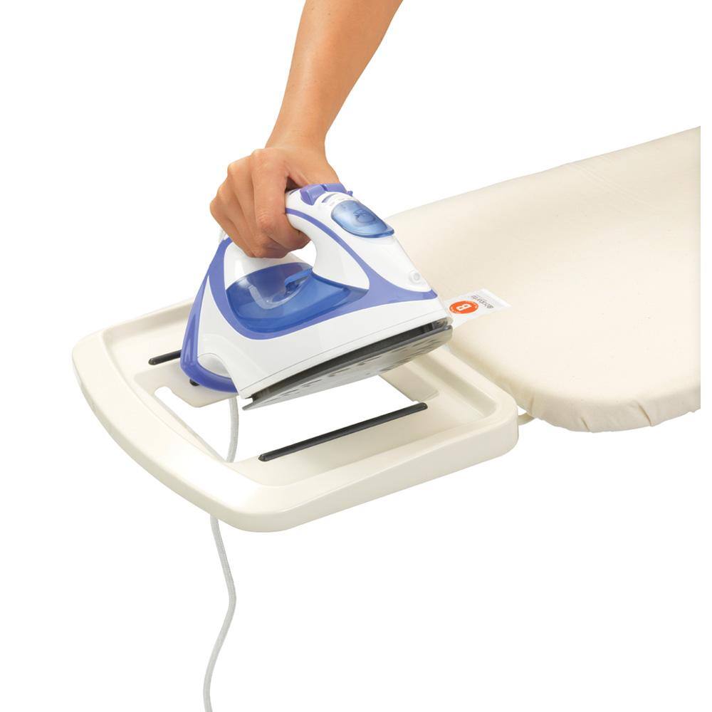 Brabantia Ironing Board B with Solid Steam Iron Rest Tropical Leaves Cover and Mint Frame 118364