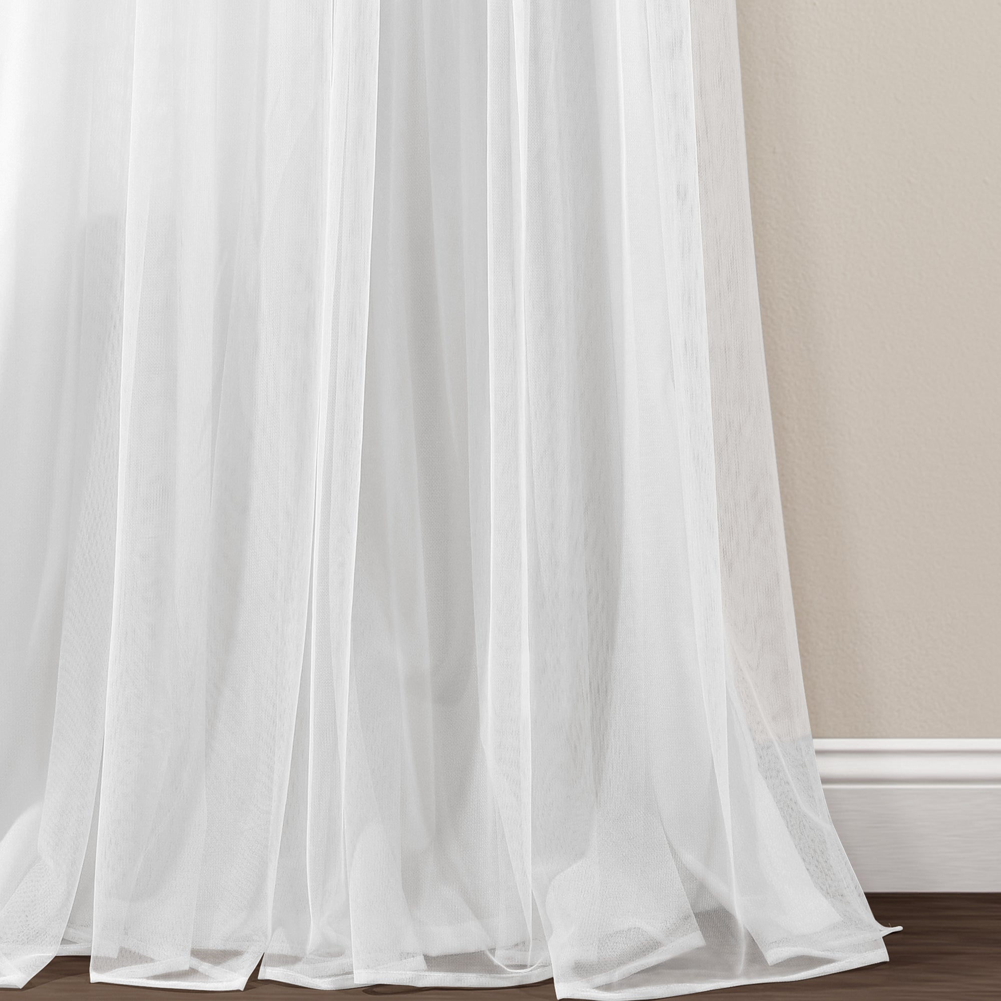 Tulle Skirt Solid Window Curtain Panel Set