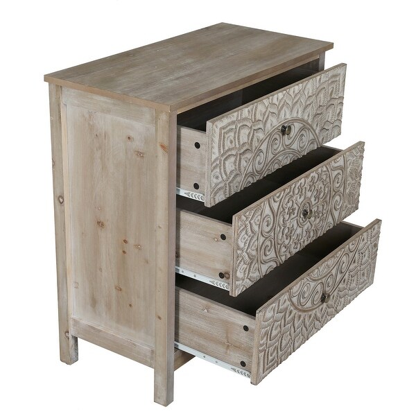 Sophia and William Accent Console Table 3- drawer Storage Floor Cabinet