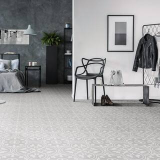 Merola Tile Arte Soft Grey 9-34 in. x 9-34 in. Porcelain Floor and Wall Tile (10.88 sq.ft.Case) FCD10ASG