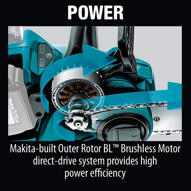 Makita Lxt 36 Volt 16 Inch 4 0 Ampere Hours Battery Powered Brushless Chainsaw Kit With Built In Led Switch And Auto Power Off Function Teal