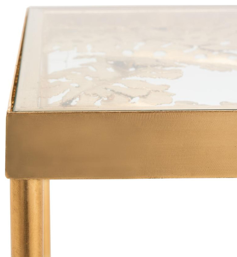 Leilani Palm Leaf Side Table  Gold Leaf   Tropical   Side Tables And End Tables   by HedgeApple  Houzz