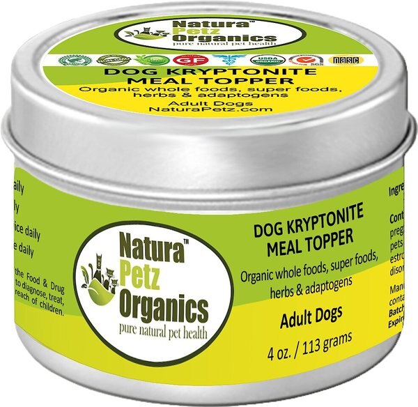 Natura Petz Organics Krypotnite Turkey Flavored Powder Hormone Supplement for Dogs， 4-oz tin