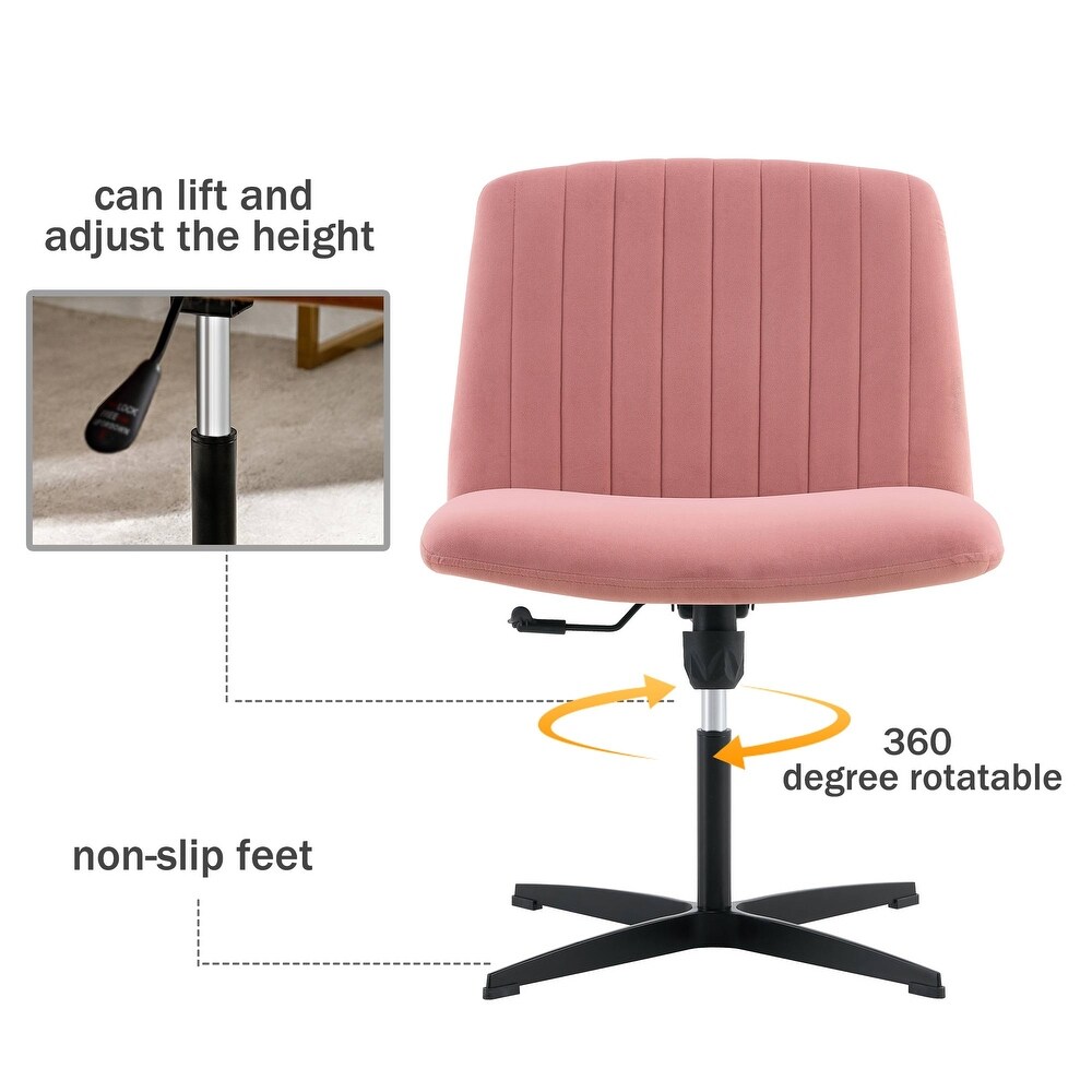 Velvet Padded Makeup Chair  Office Chair with Adjustable 360 Â° Swivel