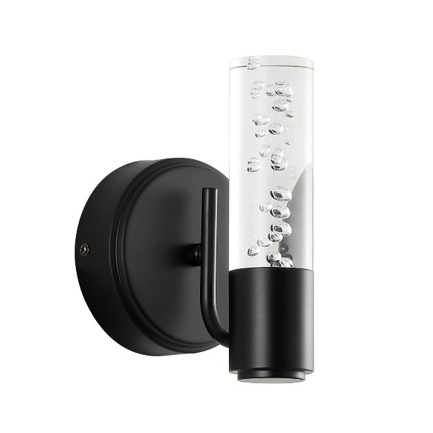 Led 1 light Bolha Minimalist Bubble Acrylic iron Wall Sconce Black Jonathan Y