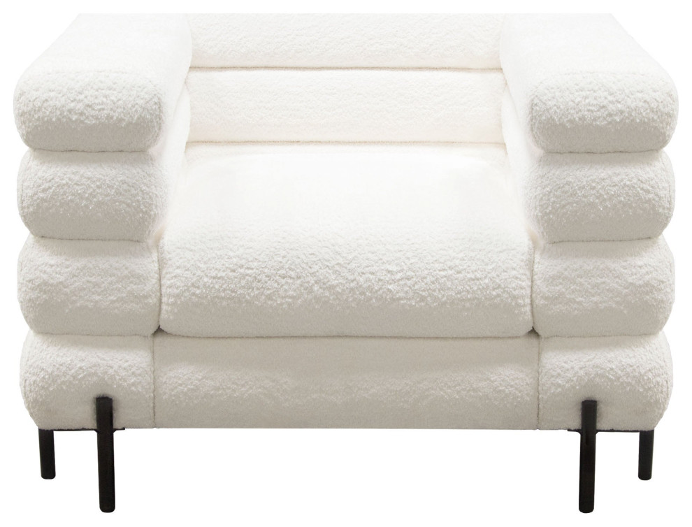 Vox Tufted Chair  White   Transitional   Armchairs And Accent Chairs   by AMOC  Houzz