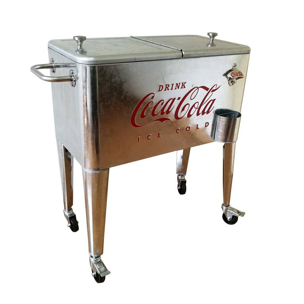 Leigh Country 60 Qt. Galvanized Coca-Cola Embossed Cooler CP 98104