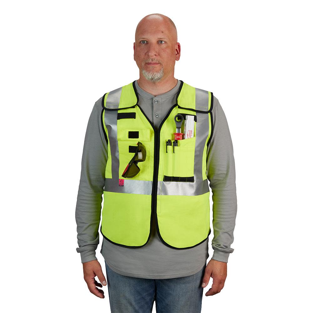 Milwaukee High Vis Safety Vest Yellow Class 2 Breakaway AR/FR Cat 1  L/XL