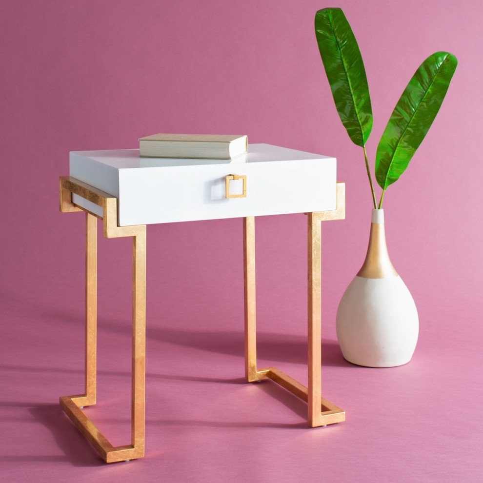 Larue Lacquer Side Table White   Modern   Side Tables And End Tables   by Virgil Stanis Design  Houzz