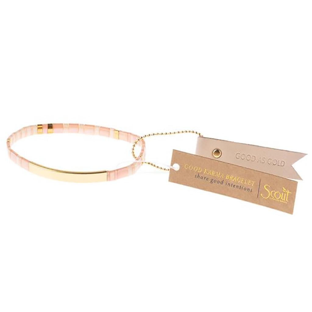 Scout Curated Wears  Good Karma Miyuki Bracelet | Good As Gold - Blush/Gold