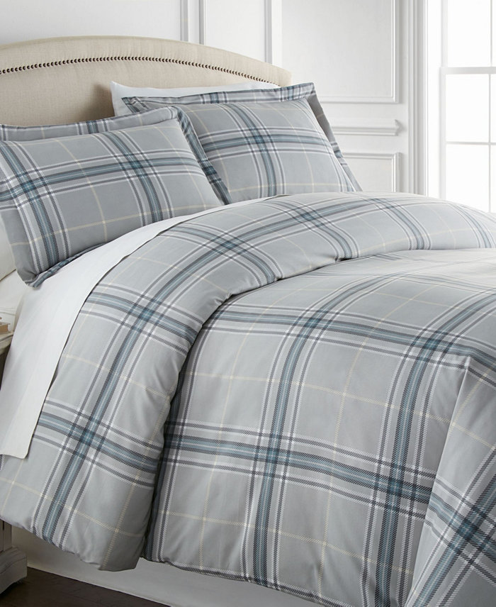 Southshore Fine Linens Ultra-Soft Plaid Down Alternative 3 Piece Comforter Set， Twin Twin Xlong