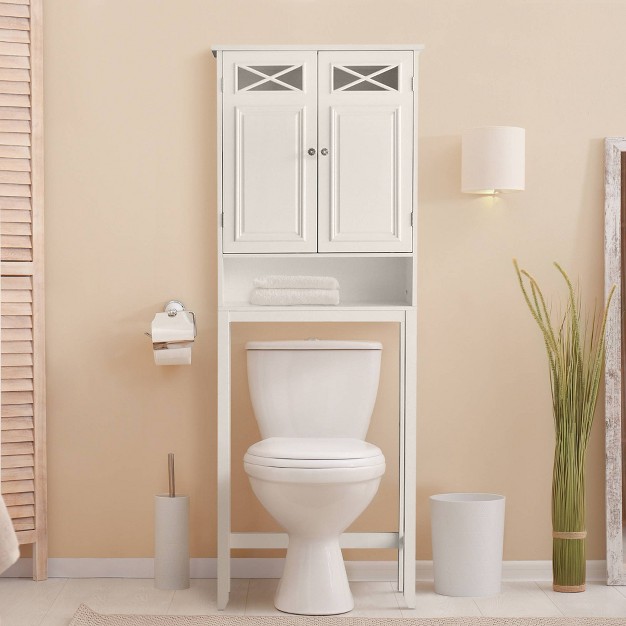 Dawson Over The Toilet Storage Etagere White Elegant Home Fashions