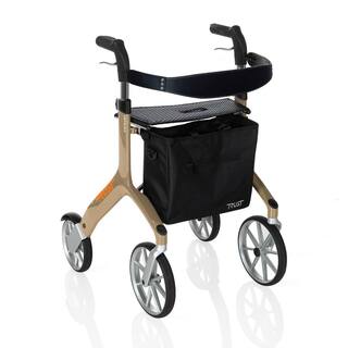 Stander Trust Care Let's Fly 4-Wheel Lightweight Folding Euro-Style Rollator with Seat in Beige 4700-BG