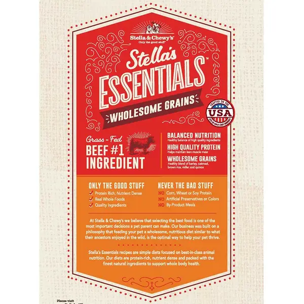 Stella and Chewy's 3 lb Essentials Grass-Fed Beef and Ancient Grain Dry Dog Food