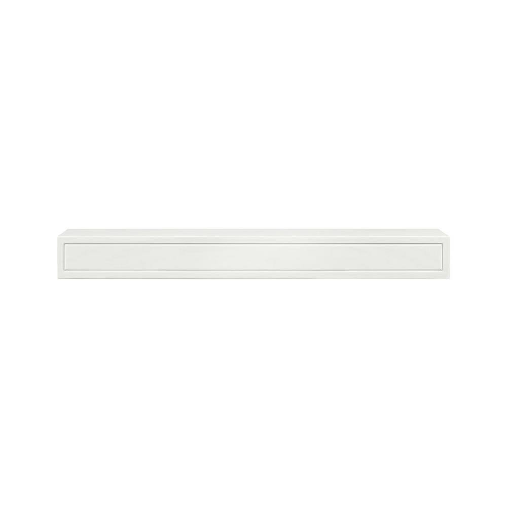 Pearl Mantels 4 ft. Crisp White Finish Cap-Shelf Mantel RPS48612D