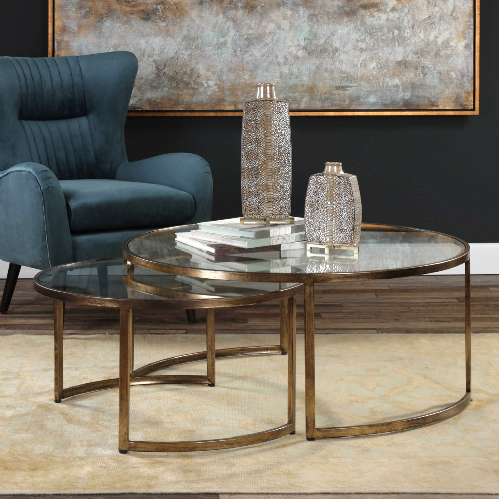 Uttermost Rhea Nested Coffee Tables  Set of 2   Contemporary   Coffee Table Sets   by HedgeApple  Houzz