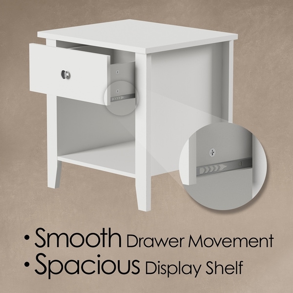 Porch and Den Tualaway White Finish 1-drawer End Table