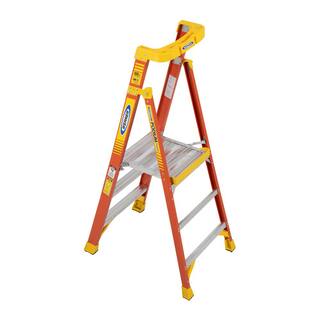 Werner 3 ft. Fiberglass Podium Step Ladder (9 ft. Reach) 300 lbs. Type IA Duty Rating PD6203