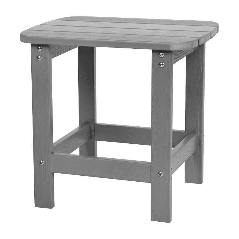 Emma and Oliver Hammond Indoor/Outdoor Polyresin Adirondack Side Table for Porch， Patio， or Sunroom