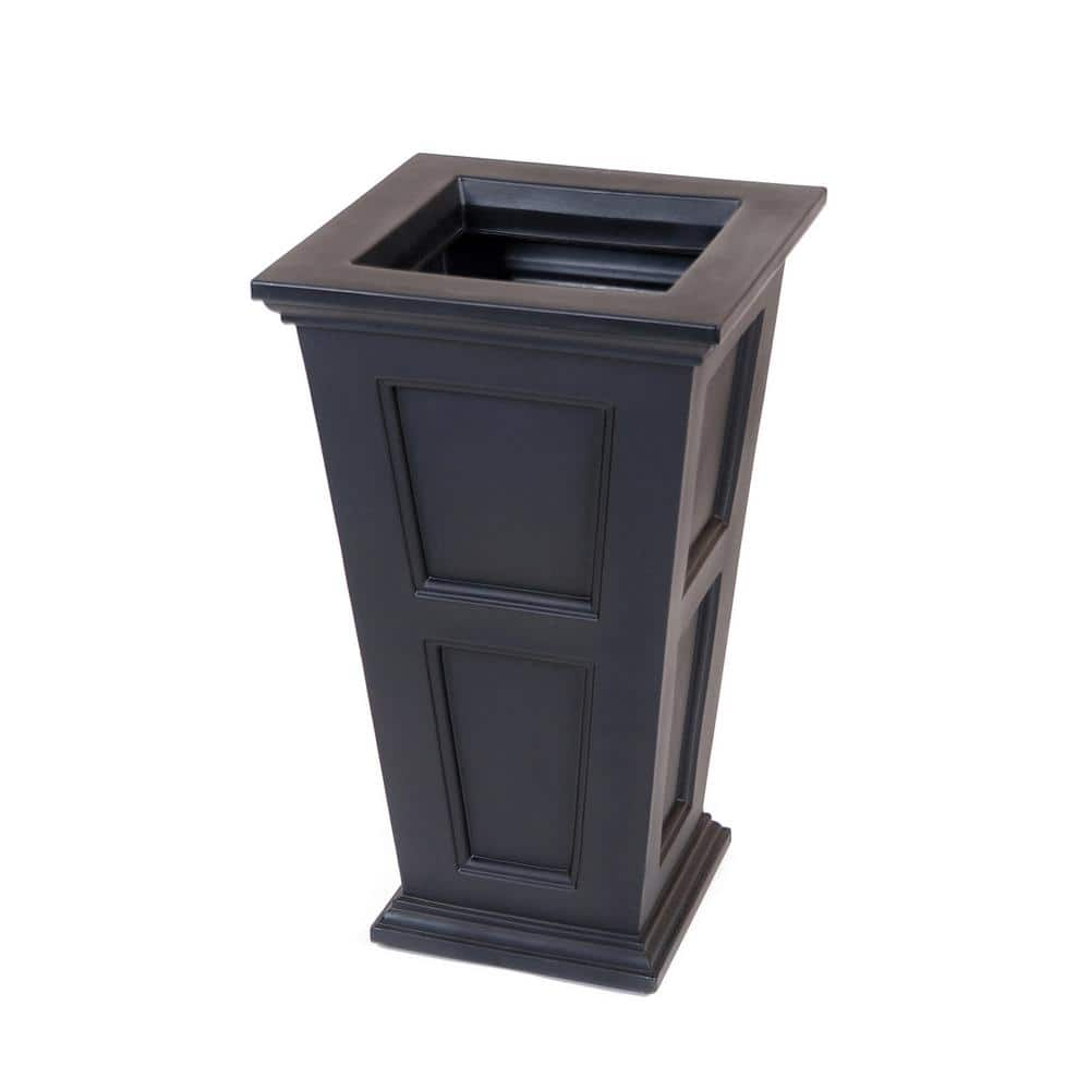 Mayne Fairfield 34 in. Tall Self-Watering Black Polyethylene Planter 8806-B