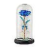 Artificial Eternal Rose Led Light Beauty The Beast In Glass Cover Christmas Home Decor For Valentines Day Year Gift(Dark blue)