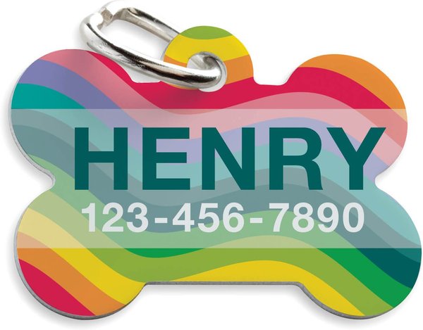 Custom Personalization Solutions Rainbow Wave Personalized Pet Tag