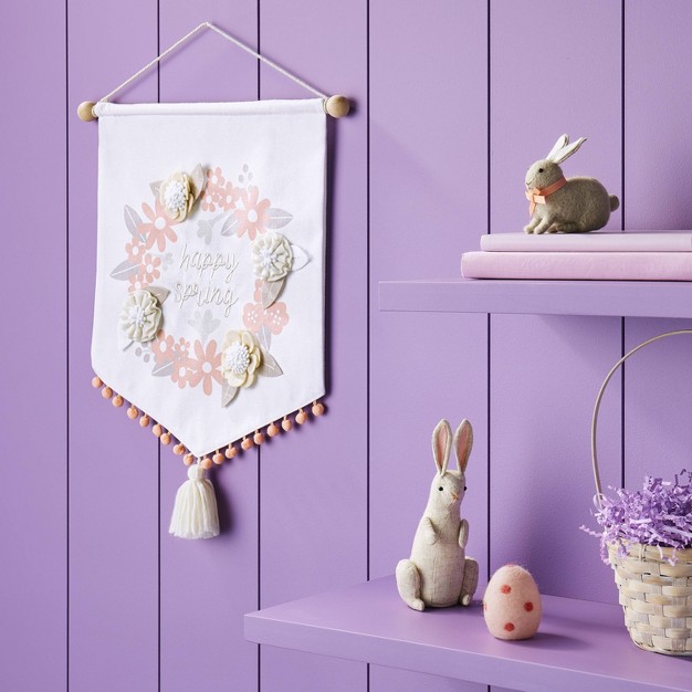 Fabric Easter Wall Hanging Art Happy Spring